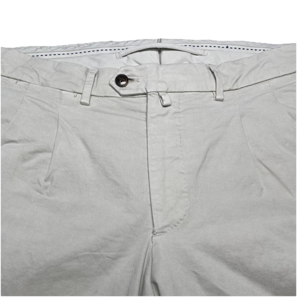 Suitsupply Porto Pants 50 (35x30) Mens Pure Cotton Beige Pleated